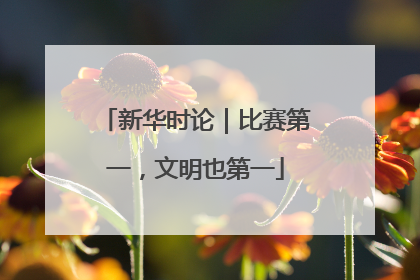 新华时论｜比赛第一，文明也第一