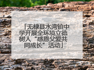 无棣县水湾镇中学开展全环境立德树人“感恩父爱共同成长”活动