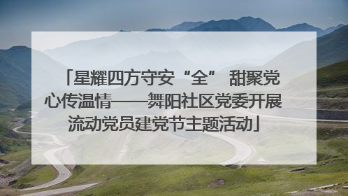 星耀四方守安“全” 甜聚党心传温情——舞阳社区党委开展流动党员建党节主题活动
