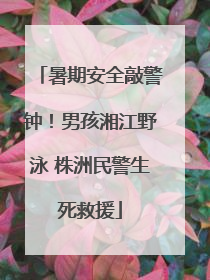 暑期安全敲警钟！男孩湘江野泳 株洲民警生死救援