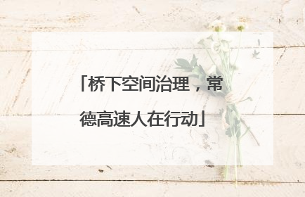 桥下空间治理，常德高速人在行动