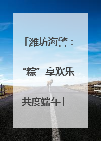 潍坊海警：“粽”享欢乐共度端午