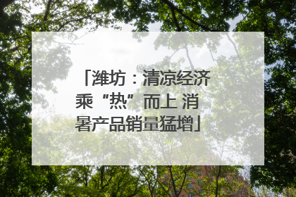 潍坊：清凉经济乘“热”而上 消暑产品销量猛增