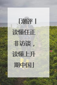 潮评丨读懂任正非访谈，读懂上升期中国