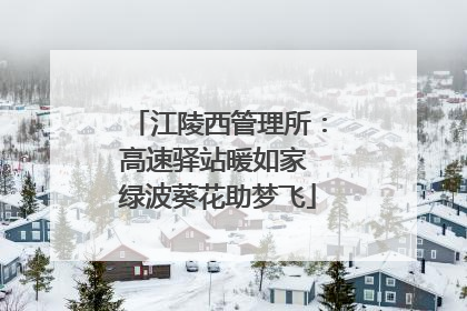 江陵西管理所：高速驿站暖如家 绿波葵花助梦飞
