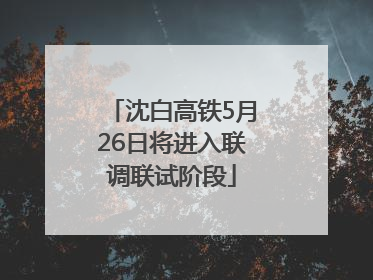 沈白高铁5月26日将进入联调联试阶段