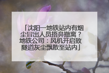 沈阳一地铁站内有烟尘冒出人员捂鼻撤离？地铁公司：风机开启致隧道灰尘飘散至站内