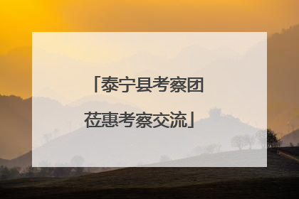 泰宁县考察团莅惠考察交流