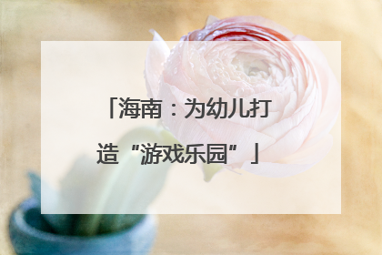 海南：为幼儿打造“游戏乐园”