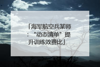 海军航空兵某师：“动态清单”提升训练效费比
