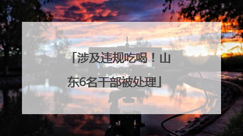 涉及违规吃喝！山东6名干部被处理