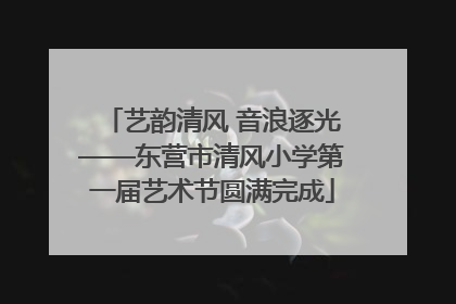 艺韵清风 音浪逐光——东营市清风小学第一届艺术节圆满完成