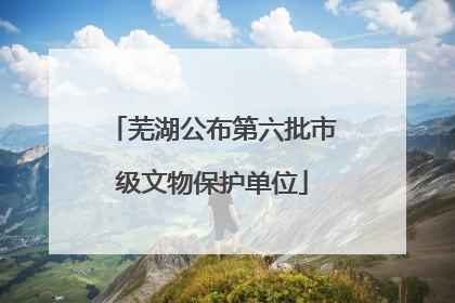 芜湖公布第六批市级文物保护单位