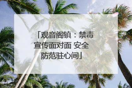 观音阁镇：禁毒宣传面对面 安全防范驻心间