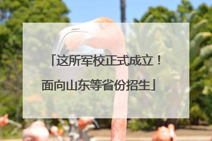 这所军校正式成立！面向山东等省份招生