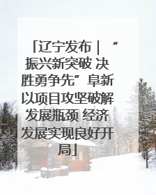 辽宁发布｜“振兴新突破 决胜勇争先”阜新以项目攻坚破解发展瓶颈 经济发展实现良好开局