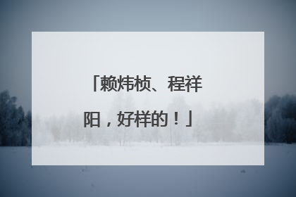 赖炜桢、程祥阳，好样的！