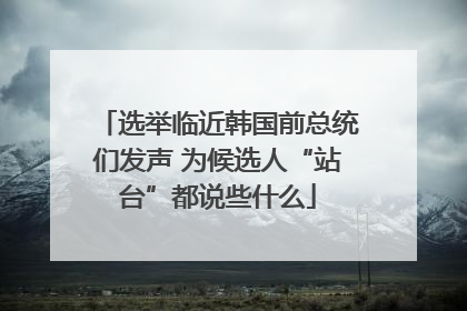 选举临近韩国前总统们发声 为候选人“站台”都说些什么