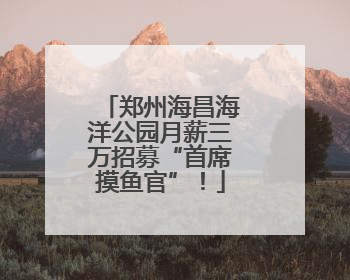 郑州海昌海洋公园月薪三万招募“首席摸鱼官”！