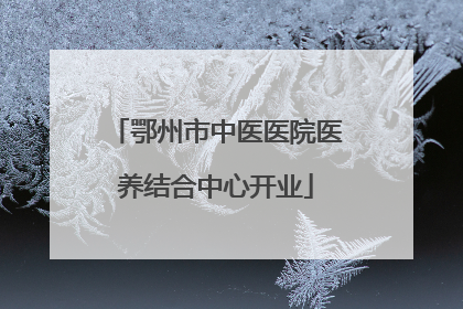 鄂州市中医医院医养结合中心开业