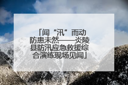闻“汛”而动 防患未然——炎陵县防汛应急救援综合演练现场见闻