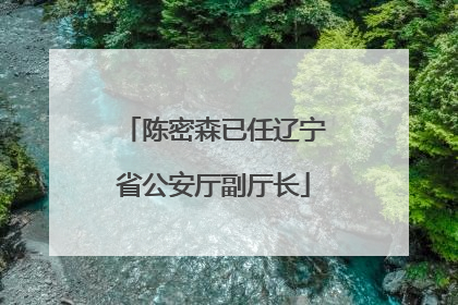 陈密森已任辽宁省公安厅副厅长