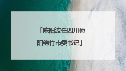 陈阳波任四川德阳绵竹市委书记