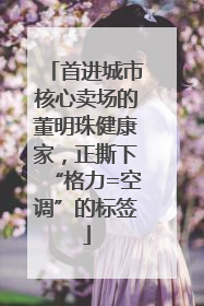 首进城市核心卖场的董明珠健康家，正撕下“格力=空调”的标签