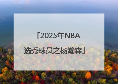 2025年NBA选秀球员之杨瀚森