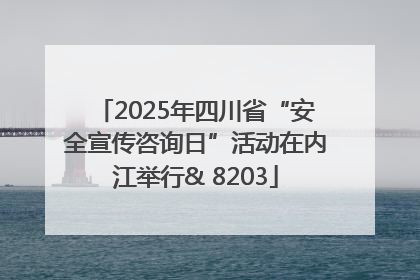 2025年四川省“安全宣传咨询日”活动在内江举行& 8203