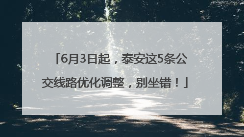 6月3日起，泰安这5条公交线路优化调整，别坐错！