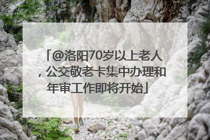 @洛阳70岁以上老人，公交敬老卡集中办理和年审工作即将开始